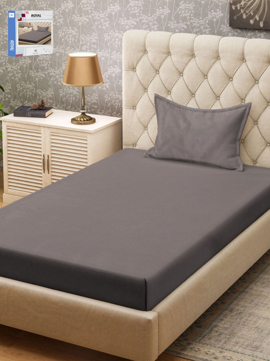

KLOTTHE Grey 300TC Single Bedsheet & Pillow Covers
