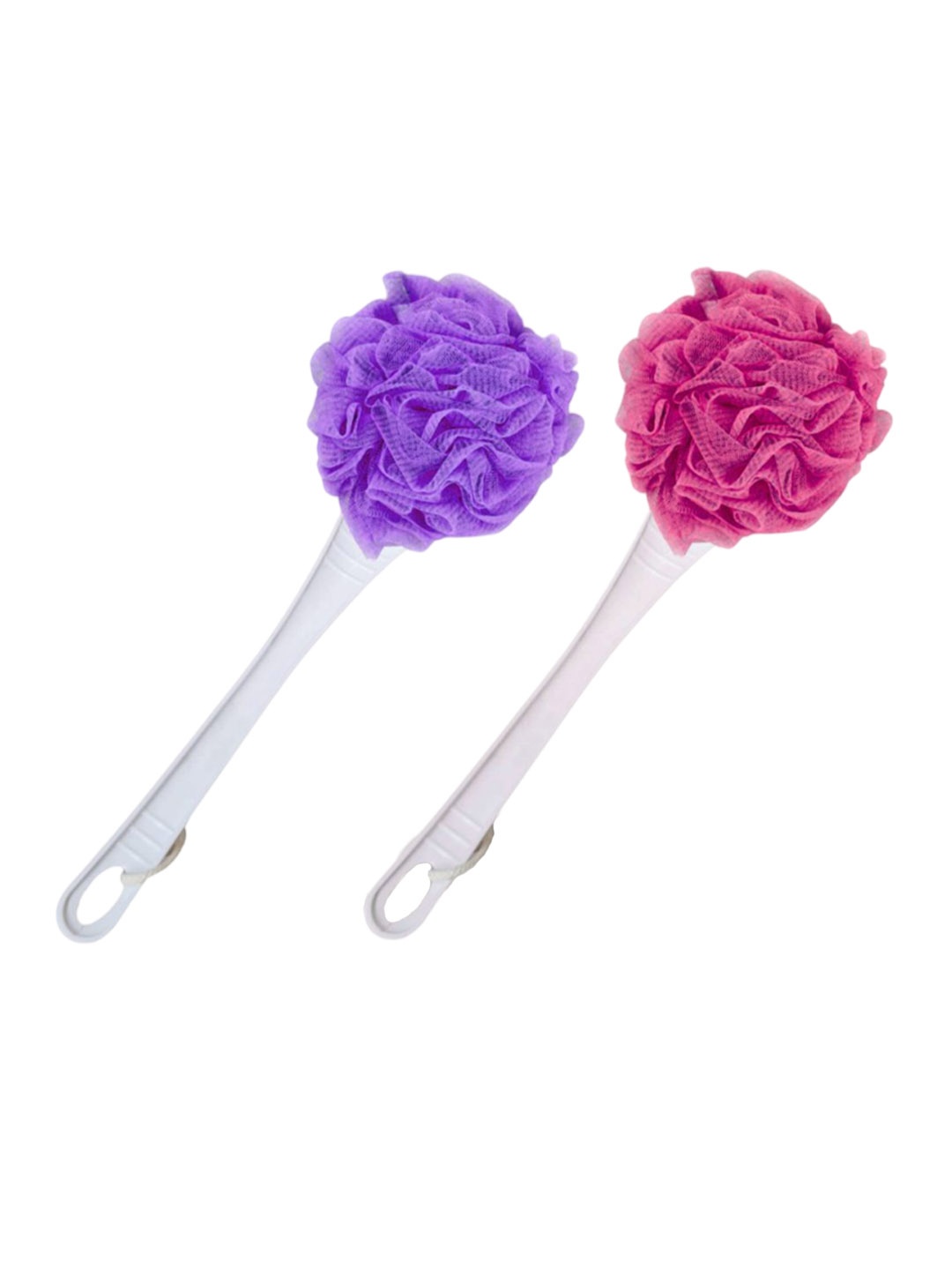 

CareDone Set Of 2 Bath Loofah Sponge Scrubber Exfoliator With Handle, Purple