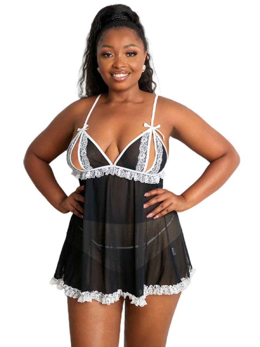 

Krelin Women Net Baby Doll, Black