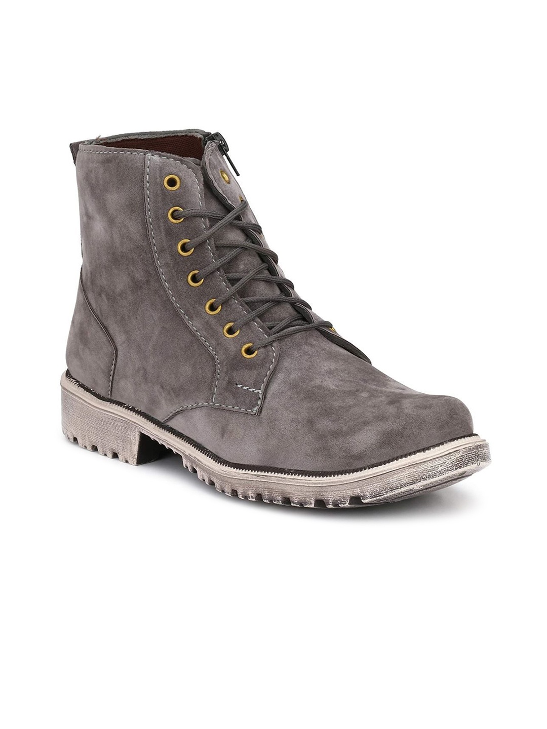 

Big Fox Men Round Toe Mid-Top Zip Regular Boots, Grey