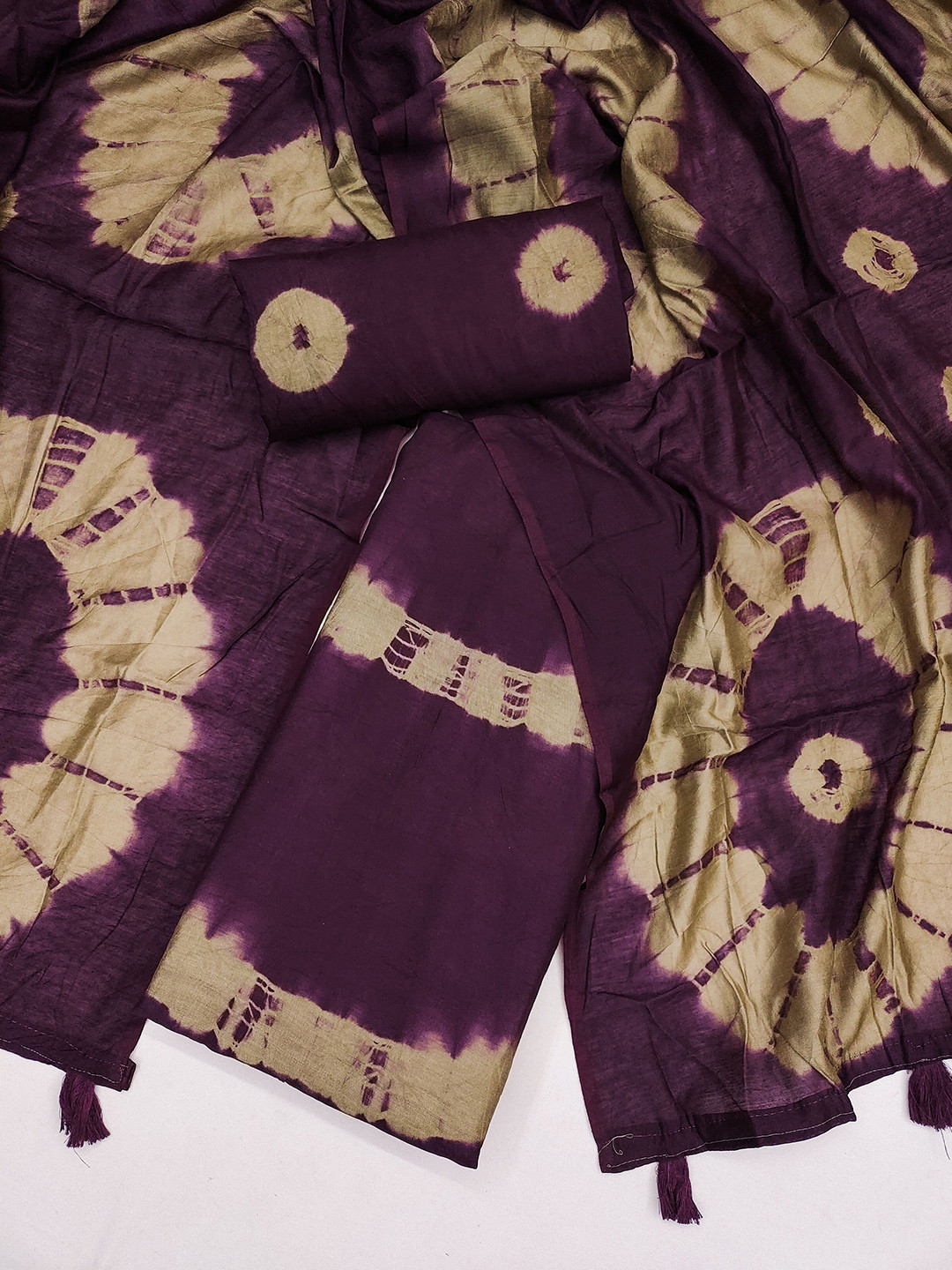 

KIMISHA Bandhani Printed Unstitched Dress Material, Purple