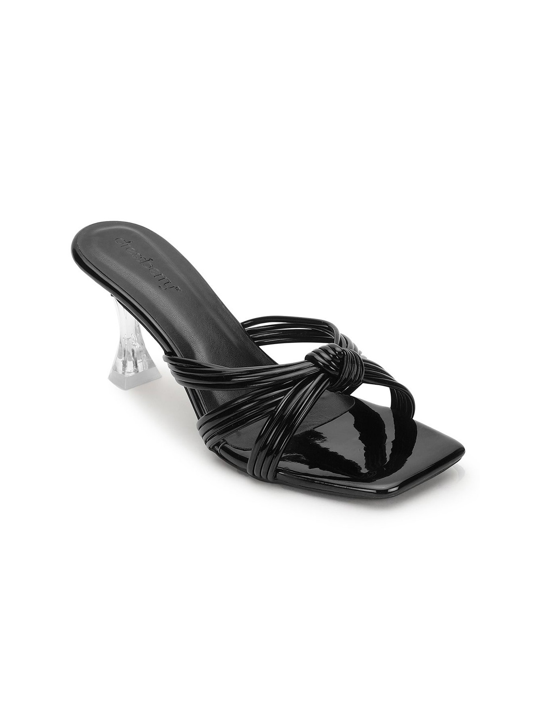

DressBerry Block Sandals with Bows Heels, Black