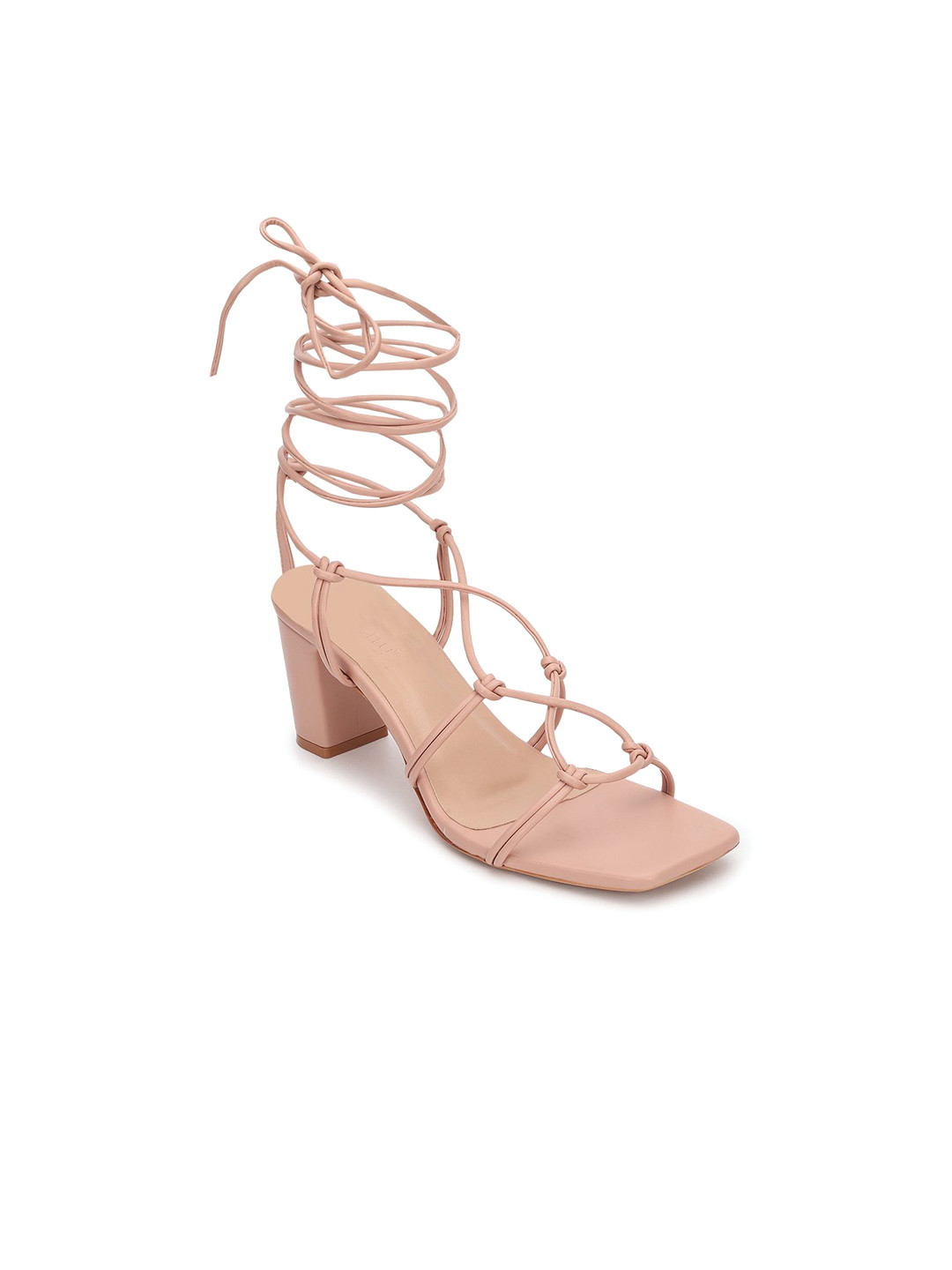 

DressBerry Women Open Toe Block Heels Gladiators, Cream