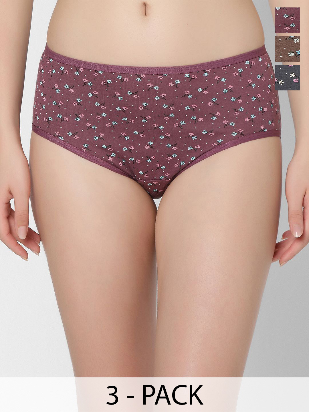 

Juliet Pack Of 3 Printed Hipster Briefs 6902-3XL, Assorted