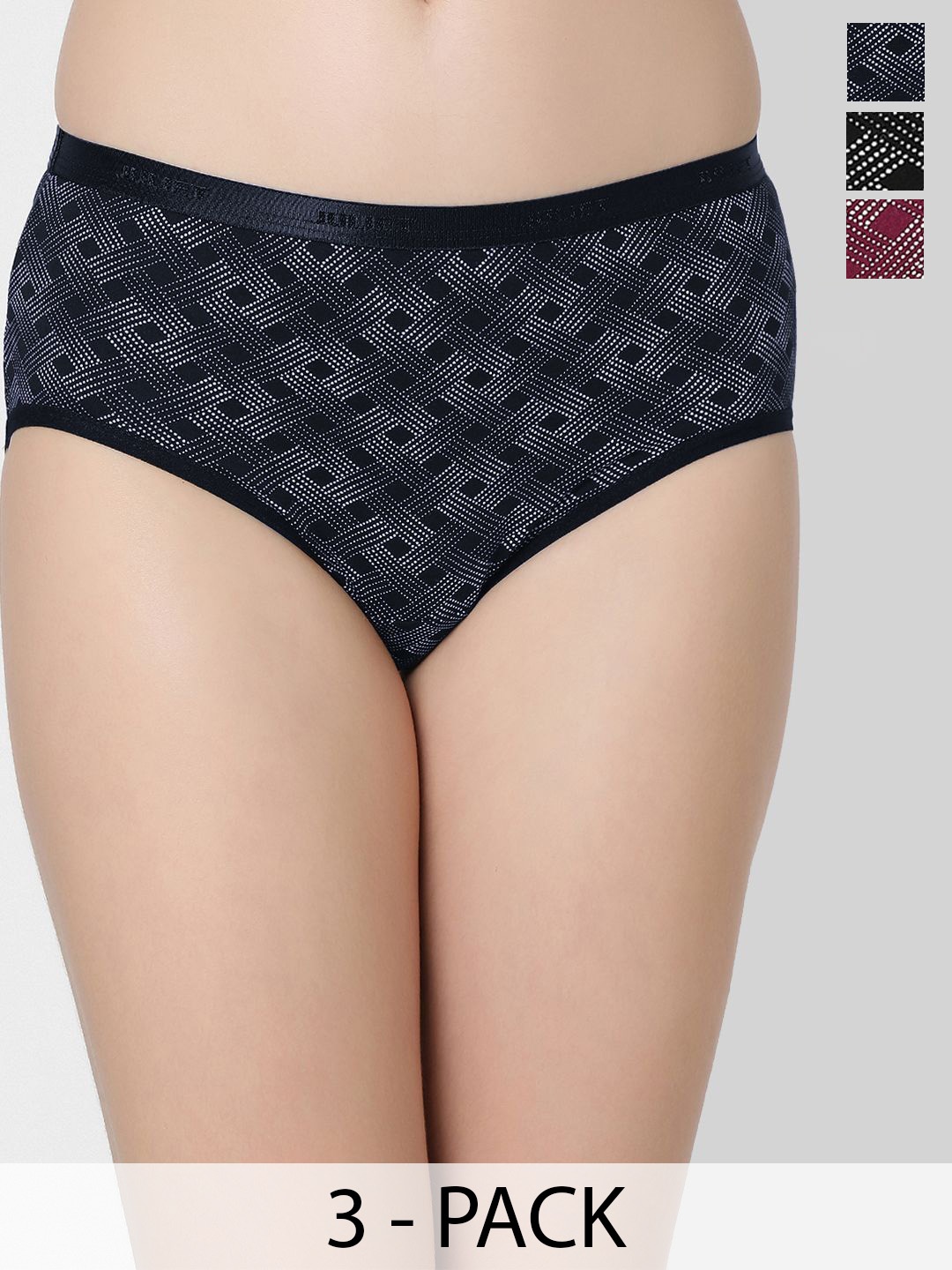 

Juliet Women 3Pcs Mid-Rise Hipster Briefs - 6875-4XL, Assorted