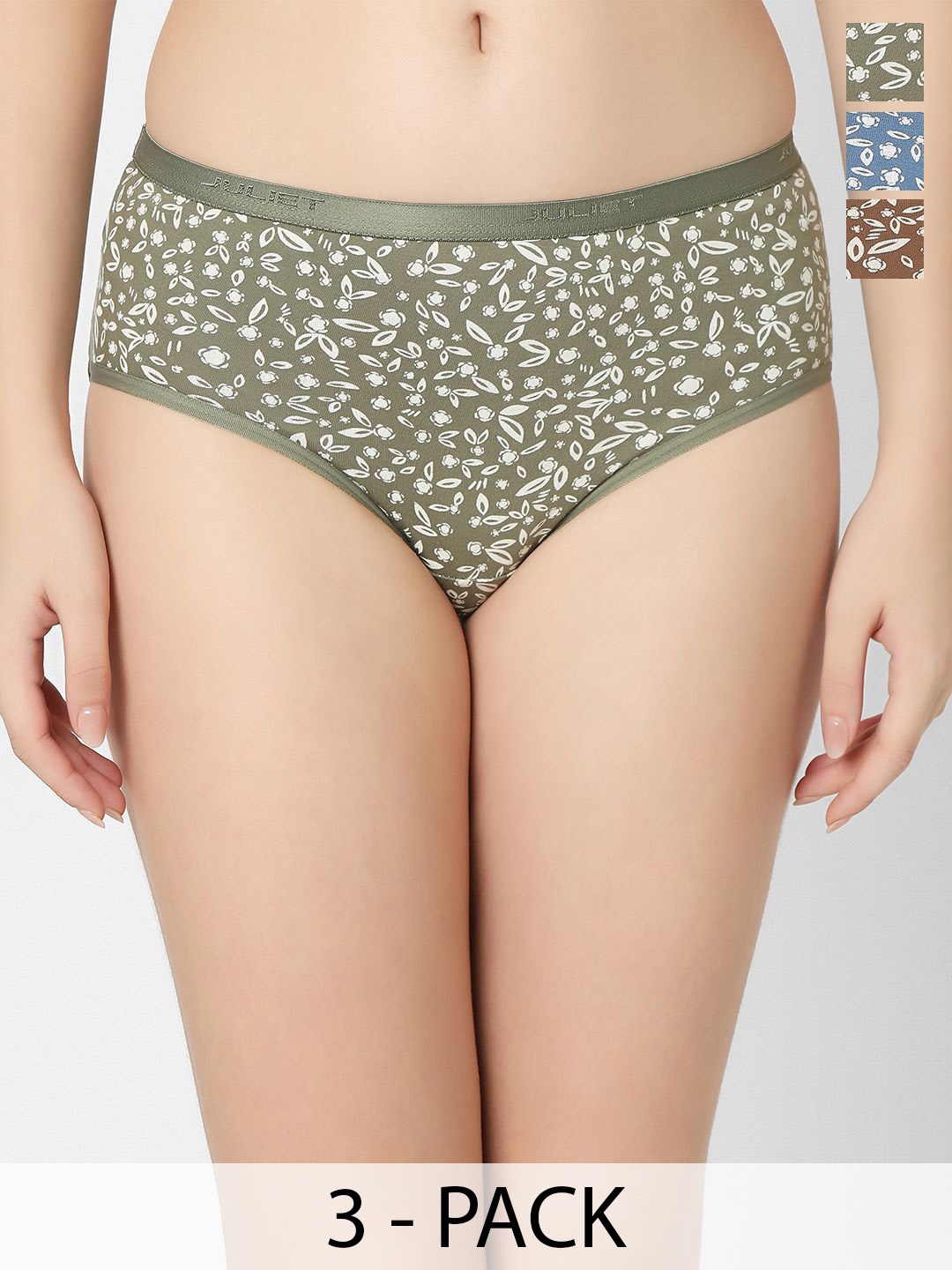 

Juliet Women Pack Of 3 Printed Mid-Rise Cotton Hipster Briefs, Assorted