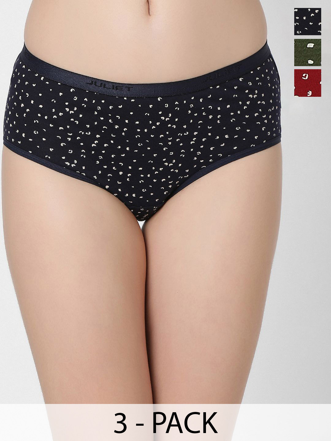 

Juliet Women Pack of 3 Cotton Hipster Briefs, Assorted