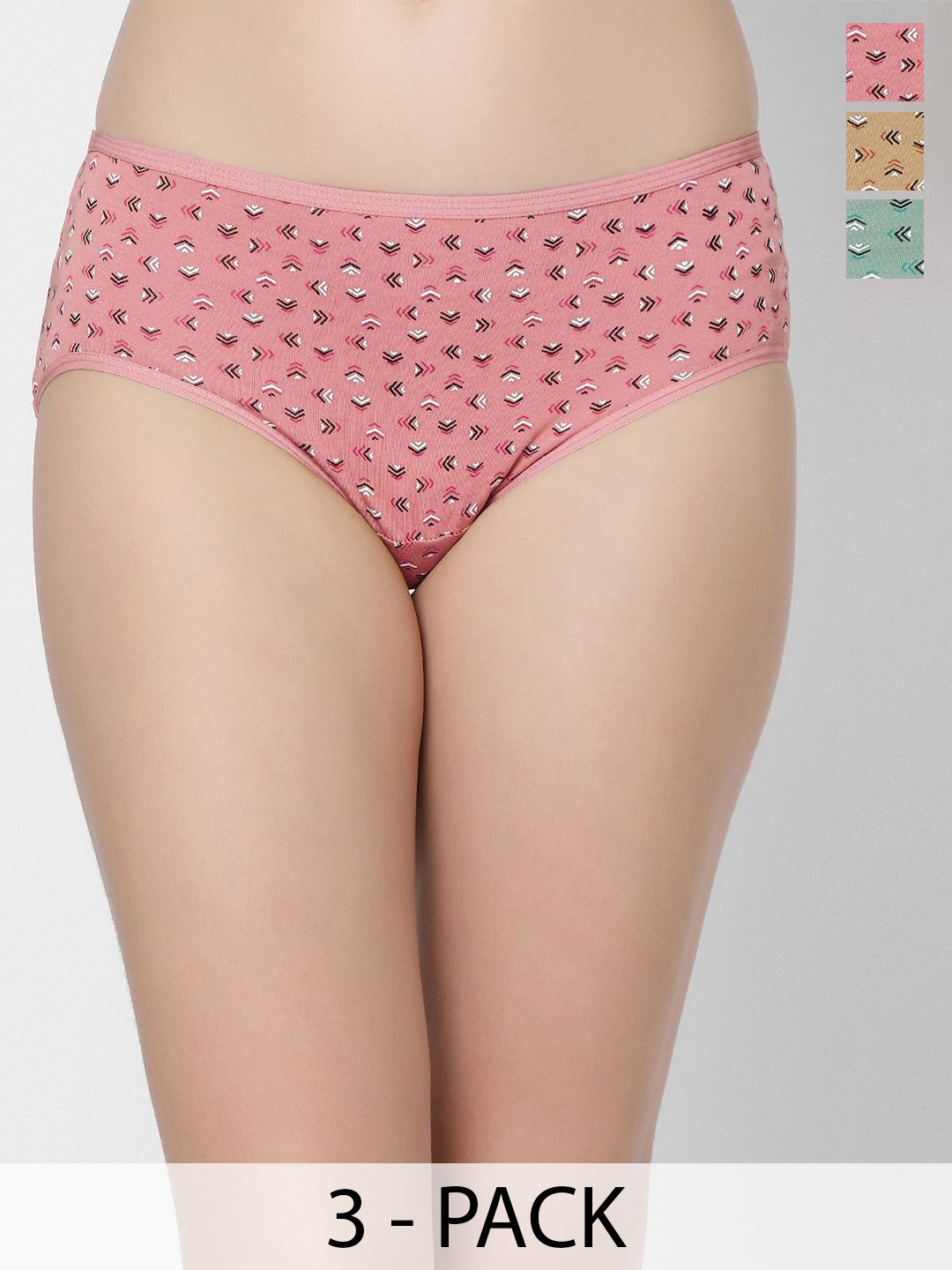 

Juliet Women Printed Pack of 3 Cotton Hipster Briefs 6870-4XL, Cream