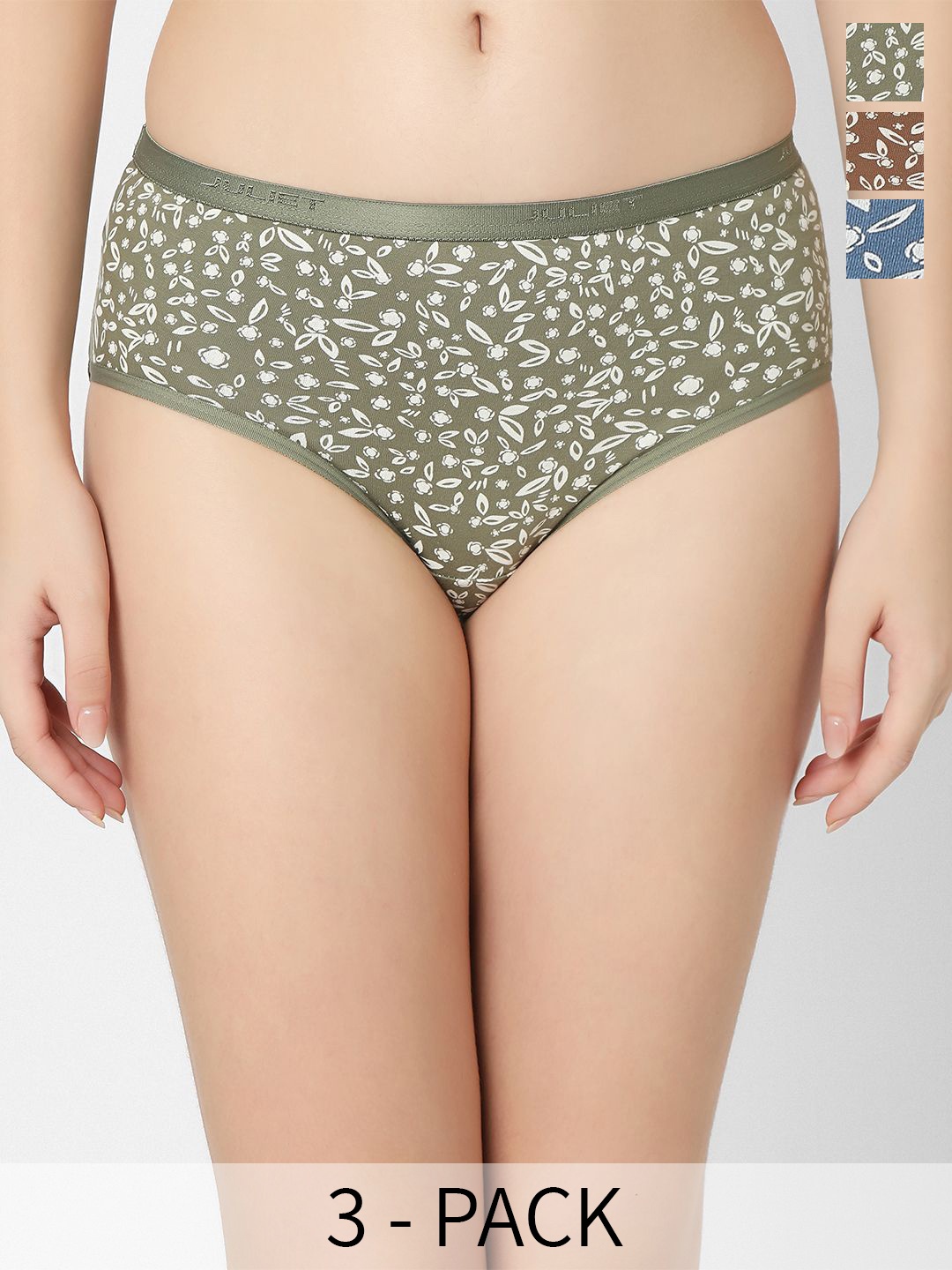 

Juliet Women Printed Pack Of 3 Cotton Hipster Briefs, Assorted