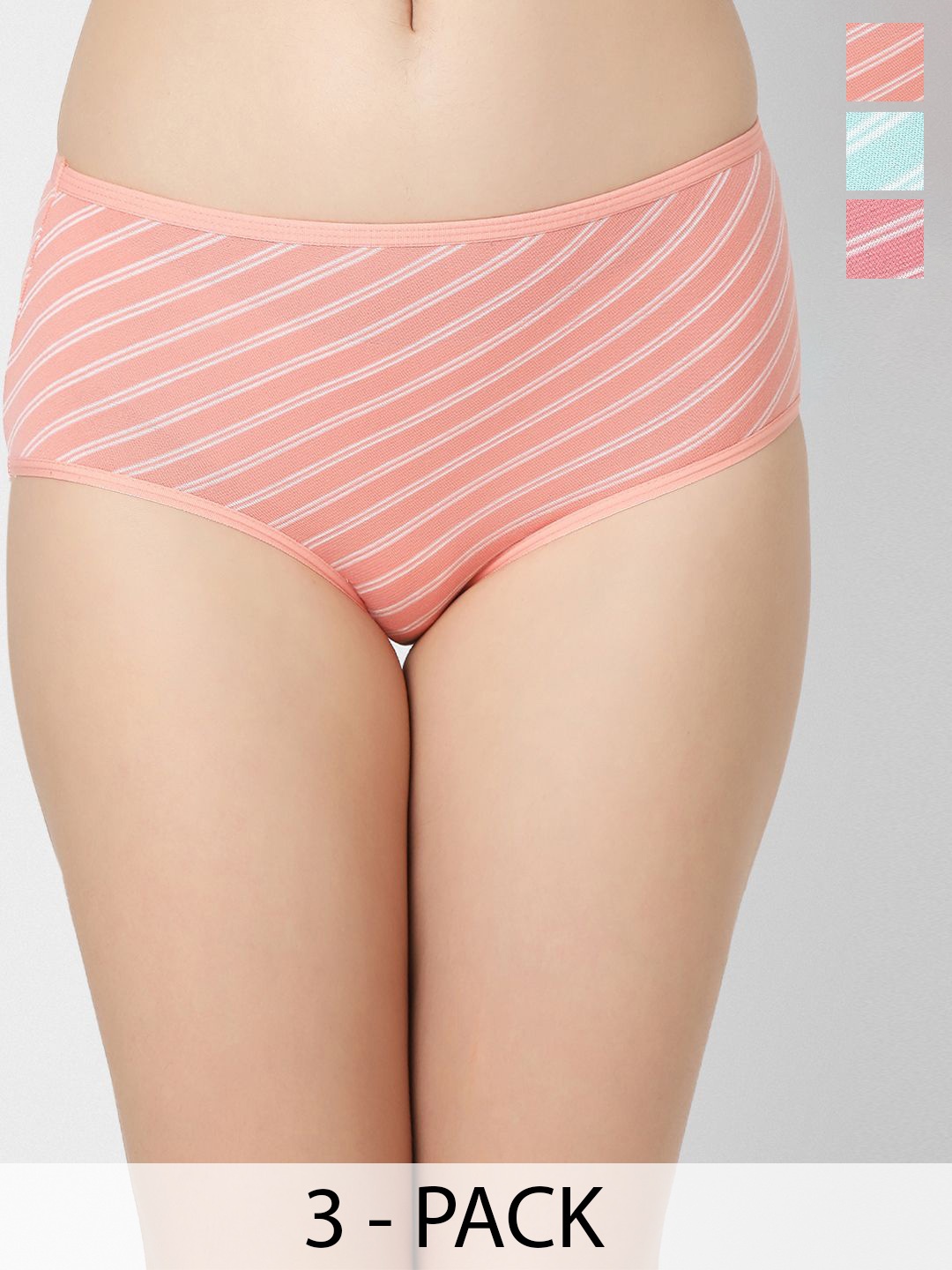 

Juliet Women Pack Of 3 Cotton Printed Hipster Briefs, Orange