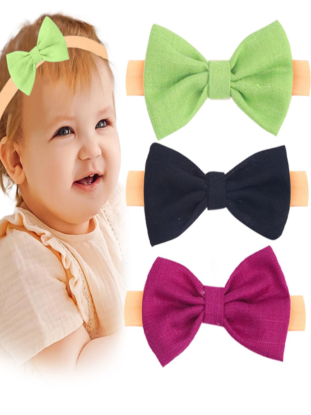 

Softwrap Girls Set of 3 Hairband, Green