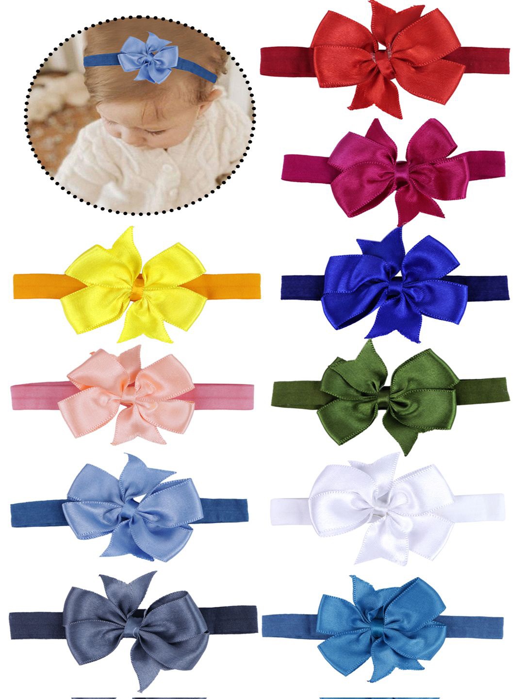 

Softwrap Girls Set Of 10 Hairband, Yellow