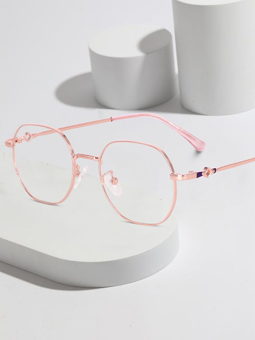 

Peter Jones Eyewear Unisex Full Rim Square Frames, Rose gold