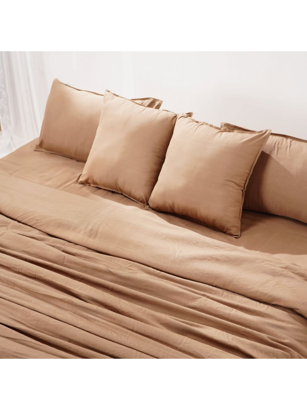 

Zarf Brown 210 TC King Bedsheet with 2 Pillow Covers