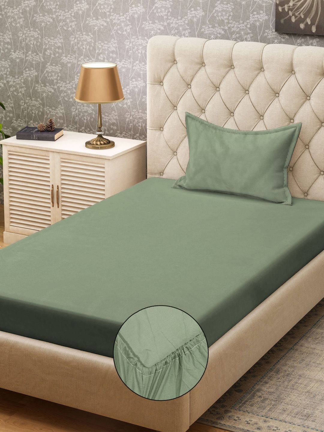 

KLOTTHE Green 300TC Single Bedsheet & Pillow Covers