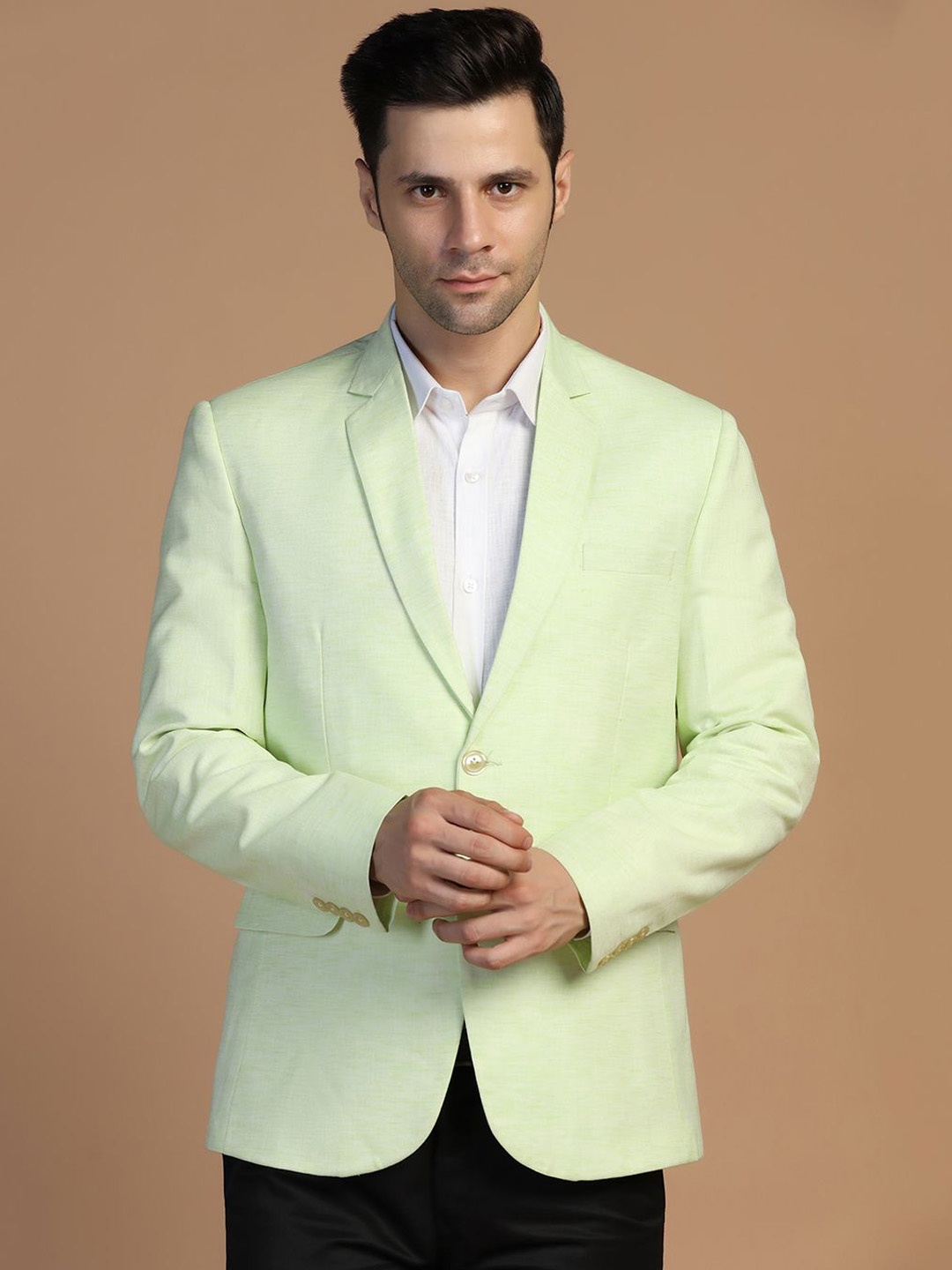 

TAHVO Notched Lapel Single Breasted Double Vented Blazers, Green