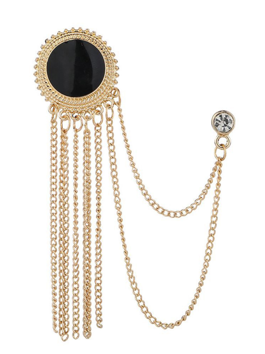 

SYGA Men Stone-Studded Brooch, Gold