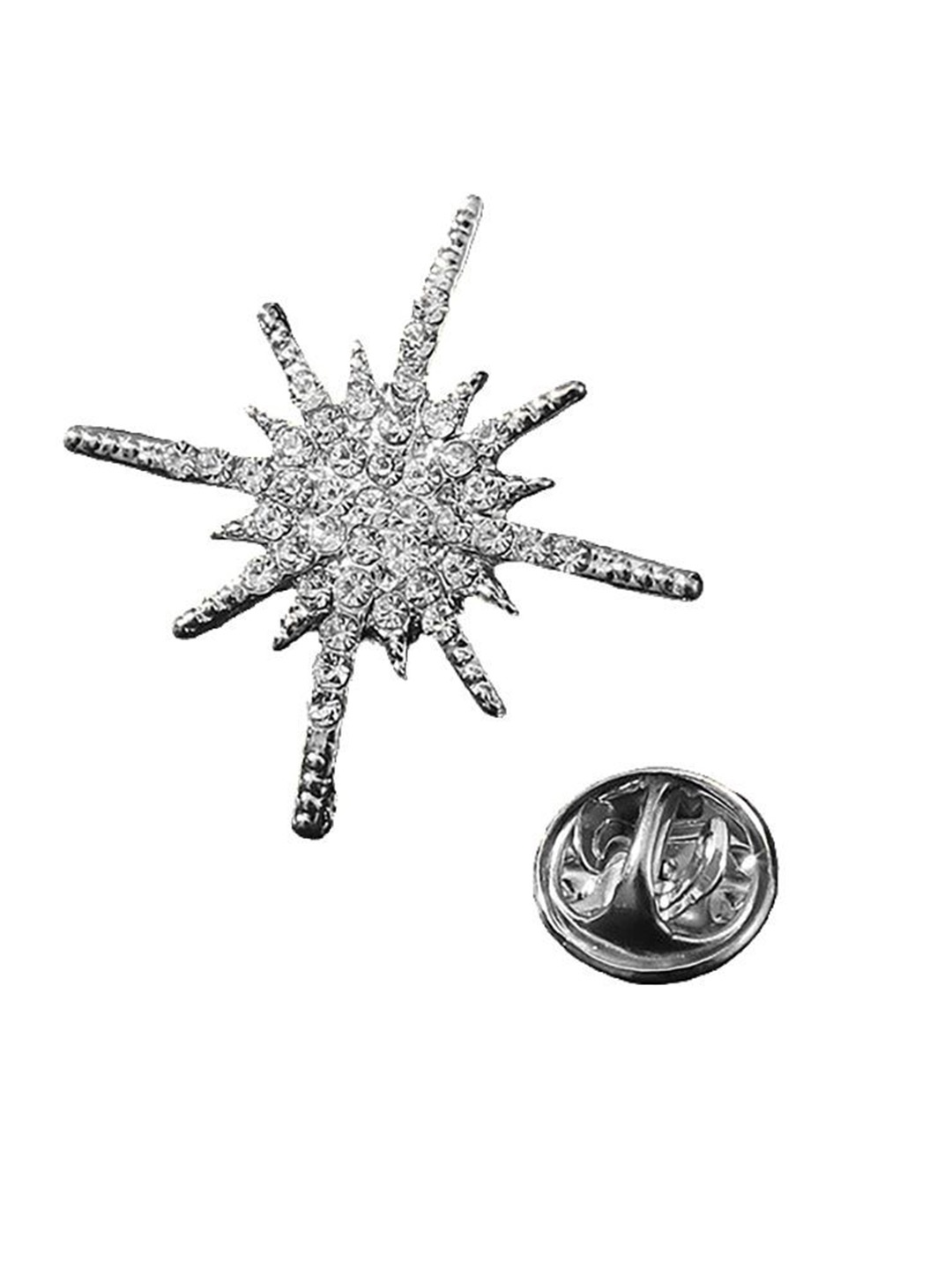 

SYGA Men Artificial Stones Brooch, Silver