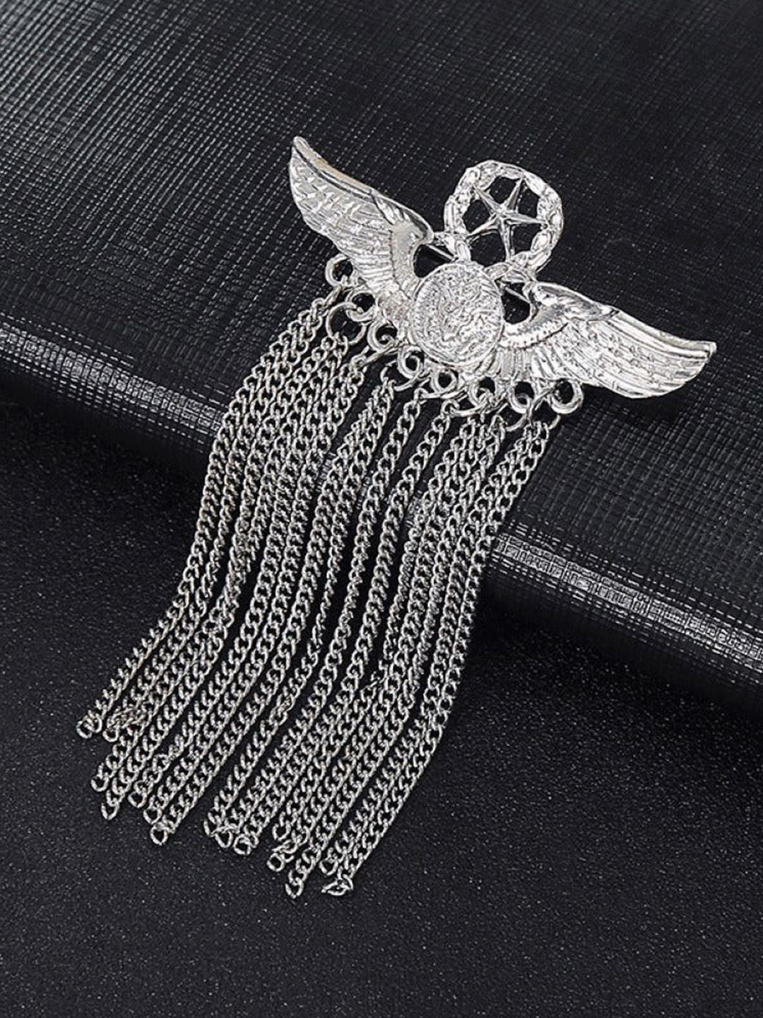 

SYGA Men Stone-Studded Brooch, Silver