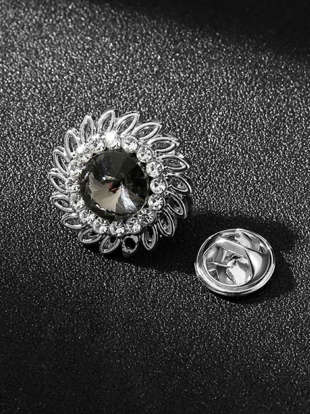 

SYGA Men Stone Studded Brooch, Silver