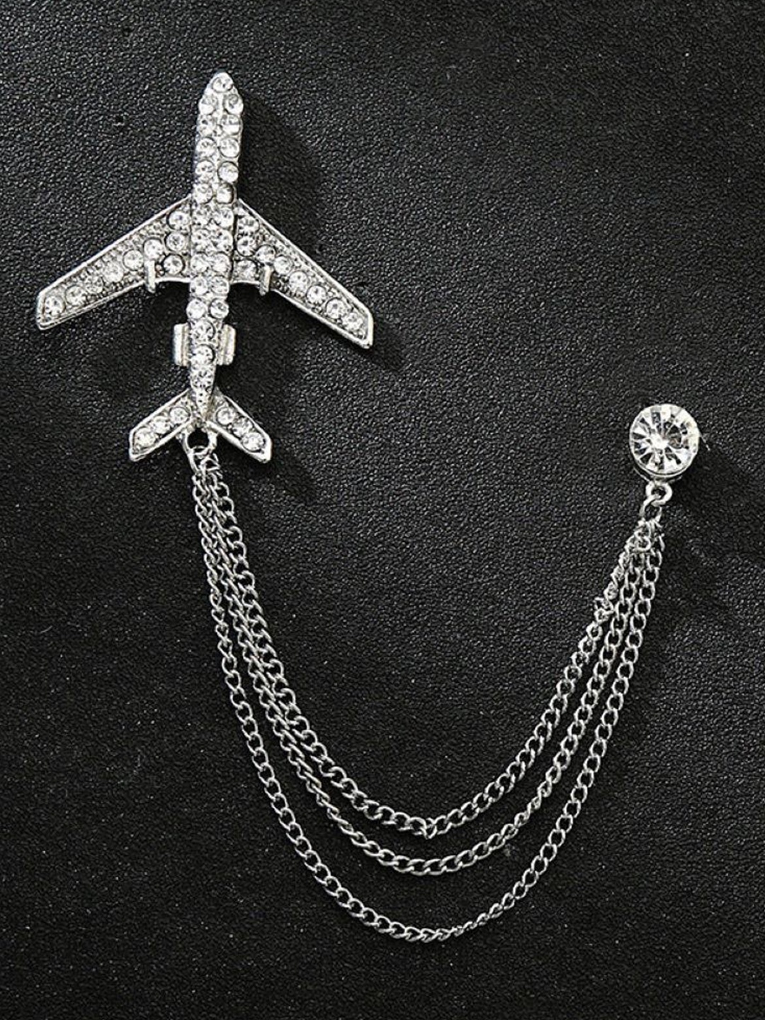 

SYGA Men Stone-Studded Brooch, Silver