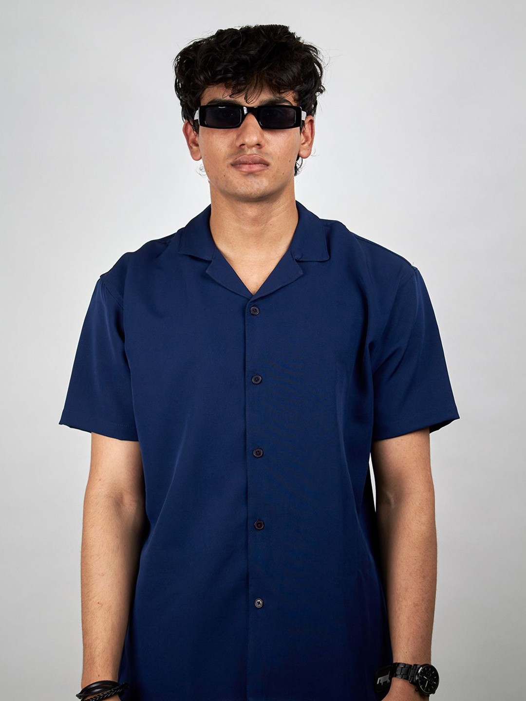 

RIPOFF Unisex Classic Opaque Solid Casual Shirt, Blue