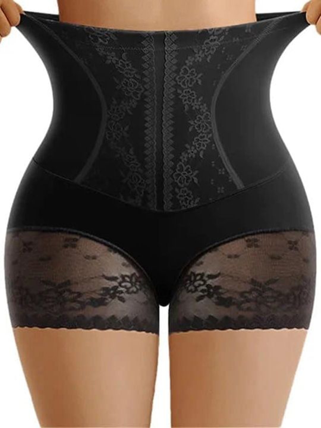 

Softwrap Self Design Cotton Tummy & Thigh Shapewear, Black