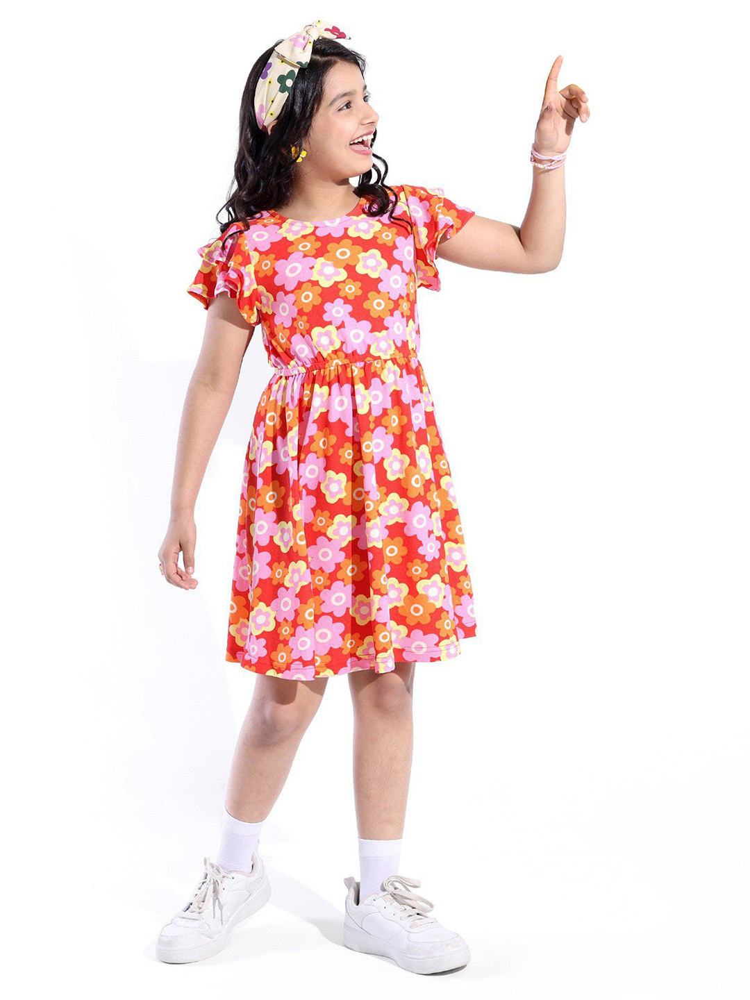 

Hola Bonita Girls Floral Print Fit & Flare Dress, Pink