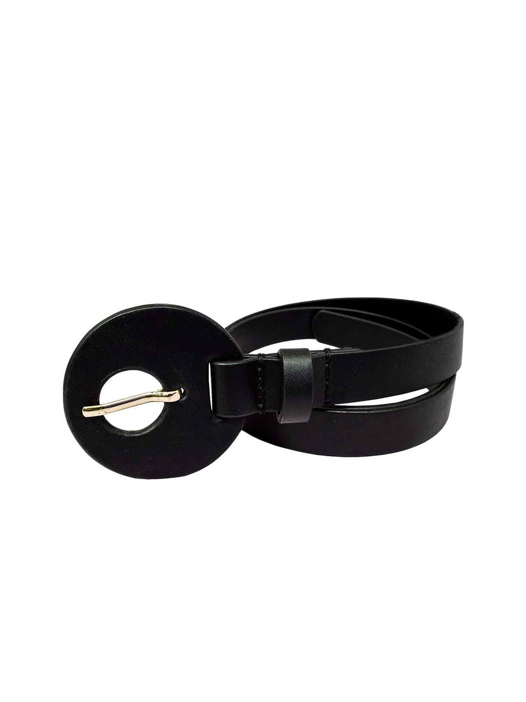 

Belwaba Women Leather Tang Belt, Black