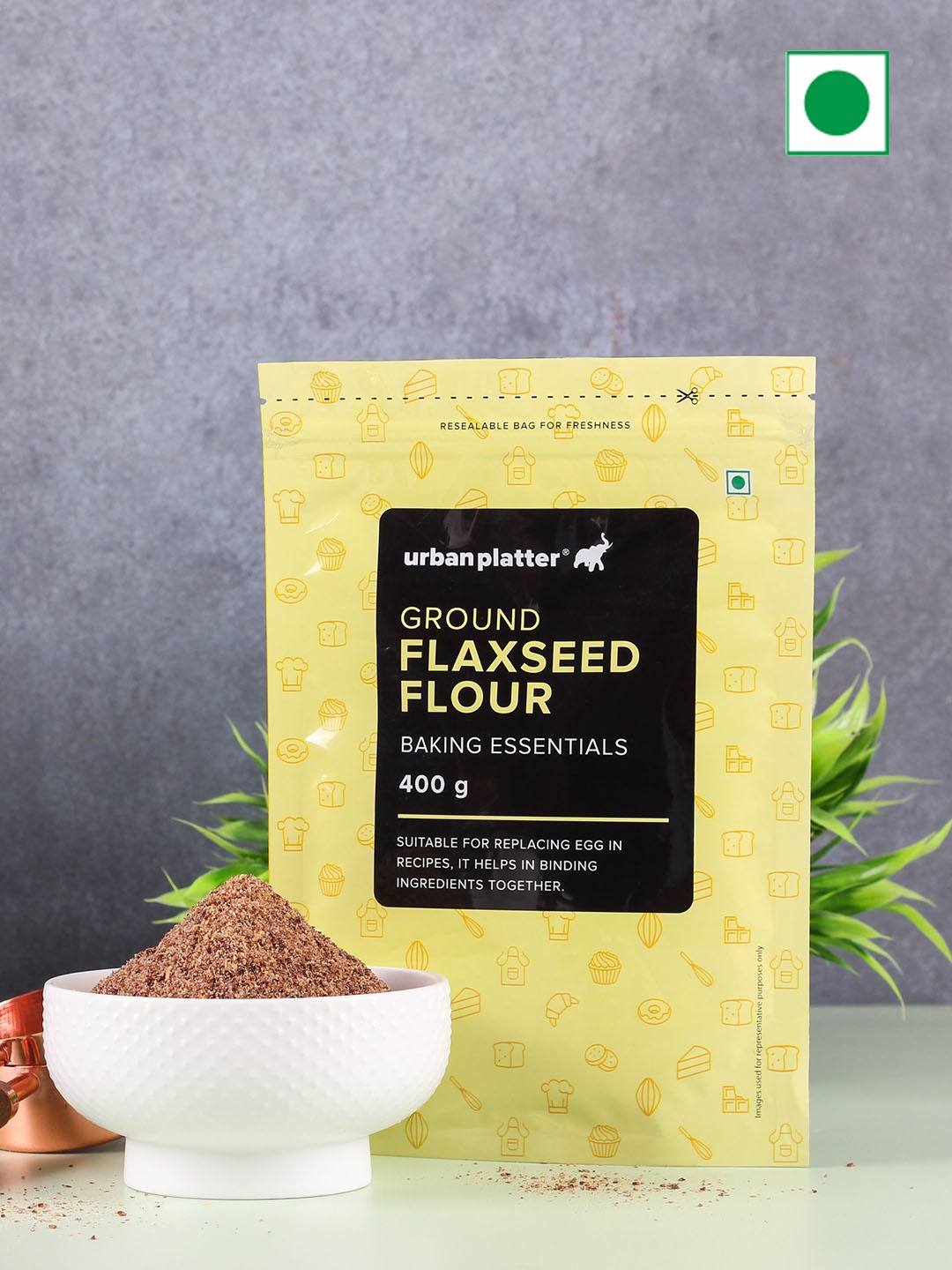

URBAN PLATTER Whole Ground Flax Seed Flour -400g, Yellow
