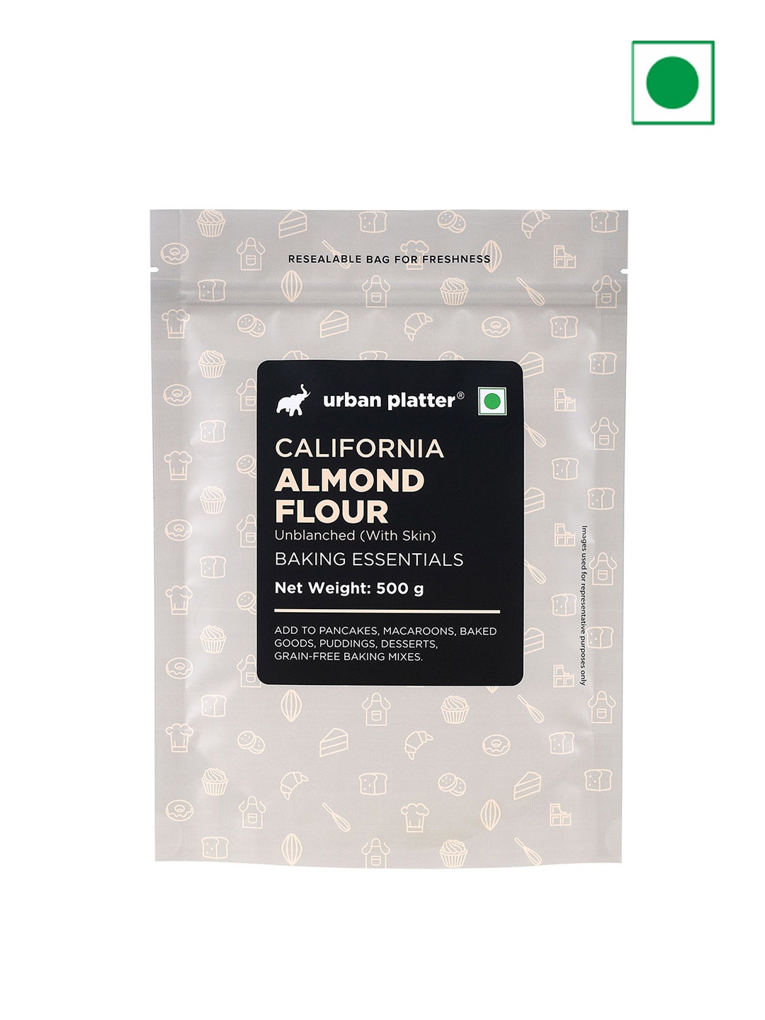 

URBAN PLATTER Natural Almond Flour- 500g, Cream