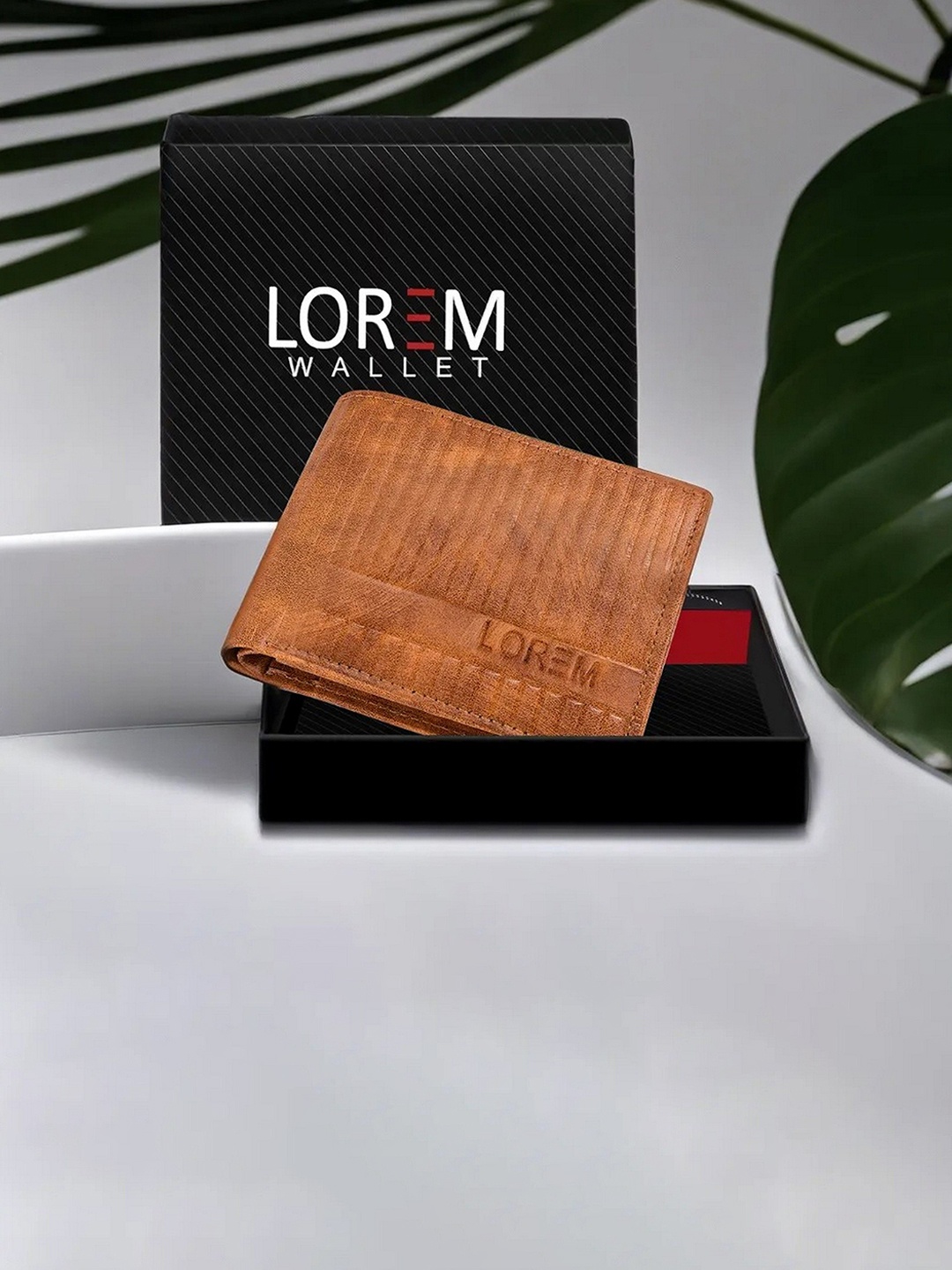 

LOREM Men Textured Two Fold Wallet, Orange