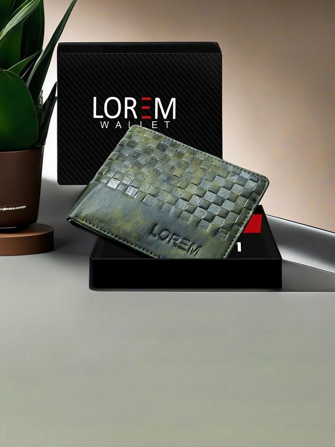 

LOREM Leather 3 ATM Card Slots Wallet For Men, Green