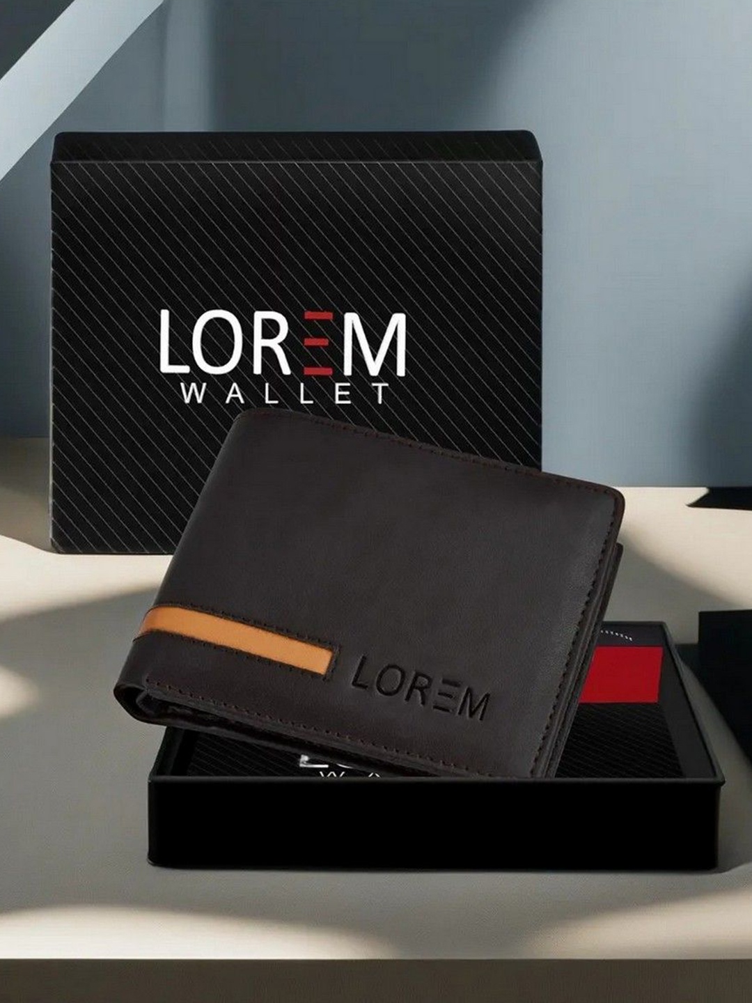 

LOREM Men Leather 3 ATM Card Slots Wallet For Men, Brown