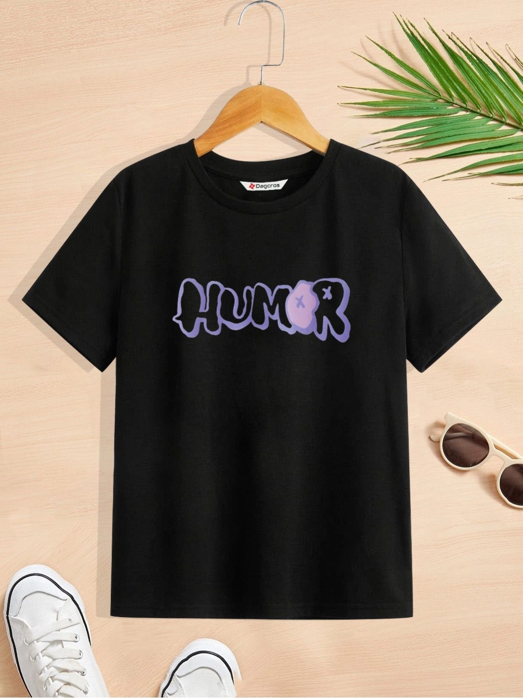 

BAESD Boys Graphic Printed Round Neck T-shirt, Black