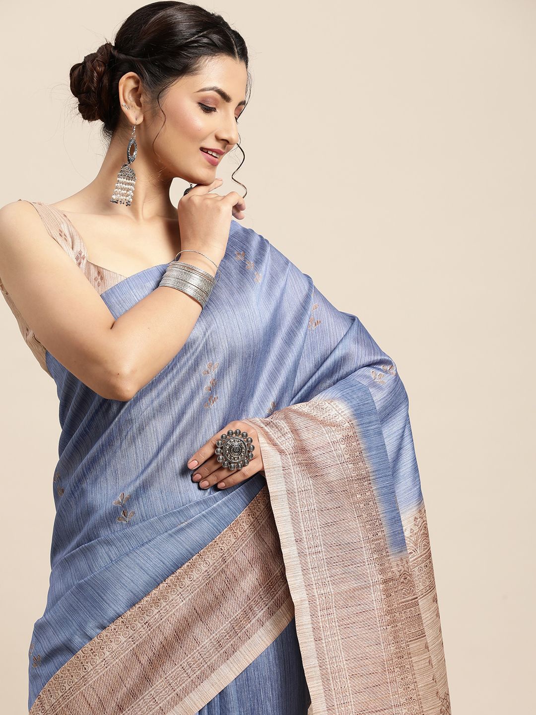 

Saree mall Woven Design Zari Bagh Sarees, Blue