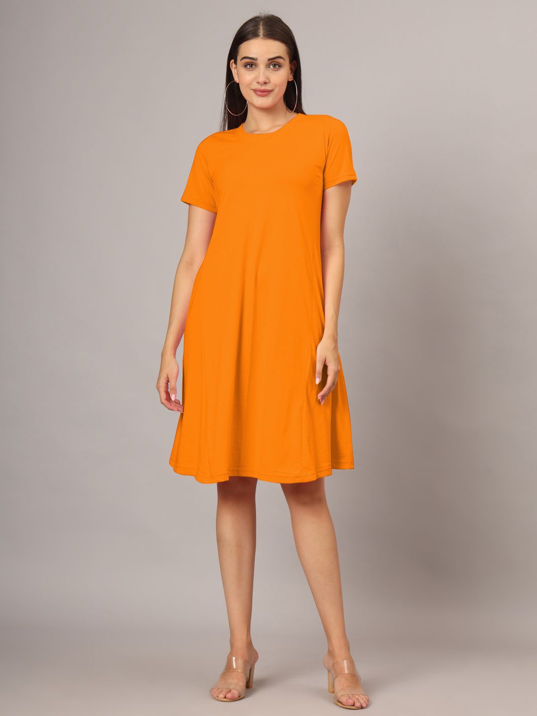 

BRINNS Cotton A-Line Dress, Orange