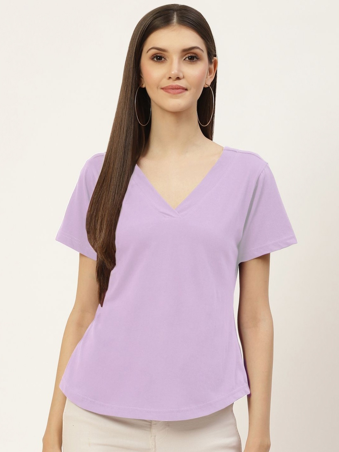 

BRINNS Women V-Neck T-shirt, Lavender