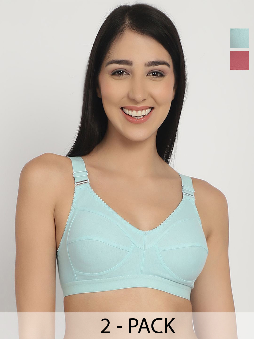 

R Cube Pack of 2 Full Coverage Everyday Bra, Blue