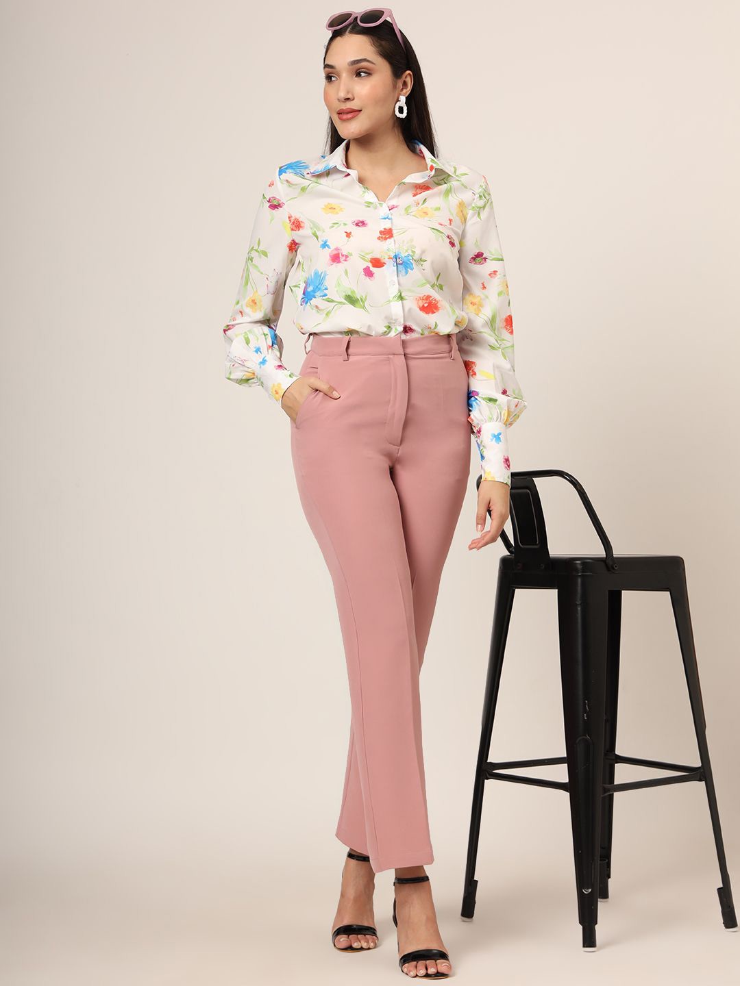 

AMSWAN Women Classic Floral Opaque Printed Casual Shirt, Multi