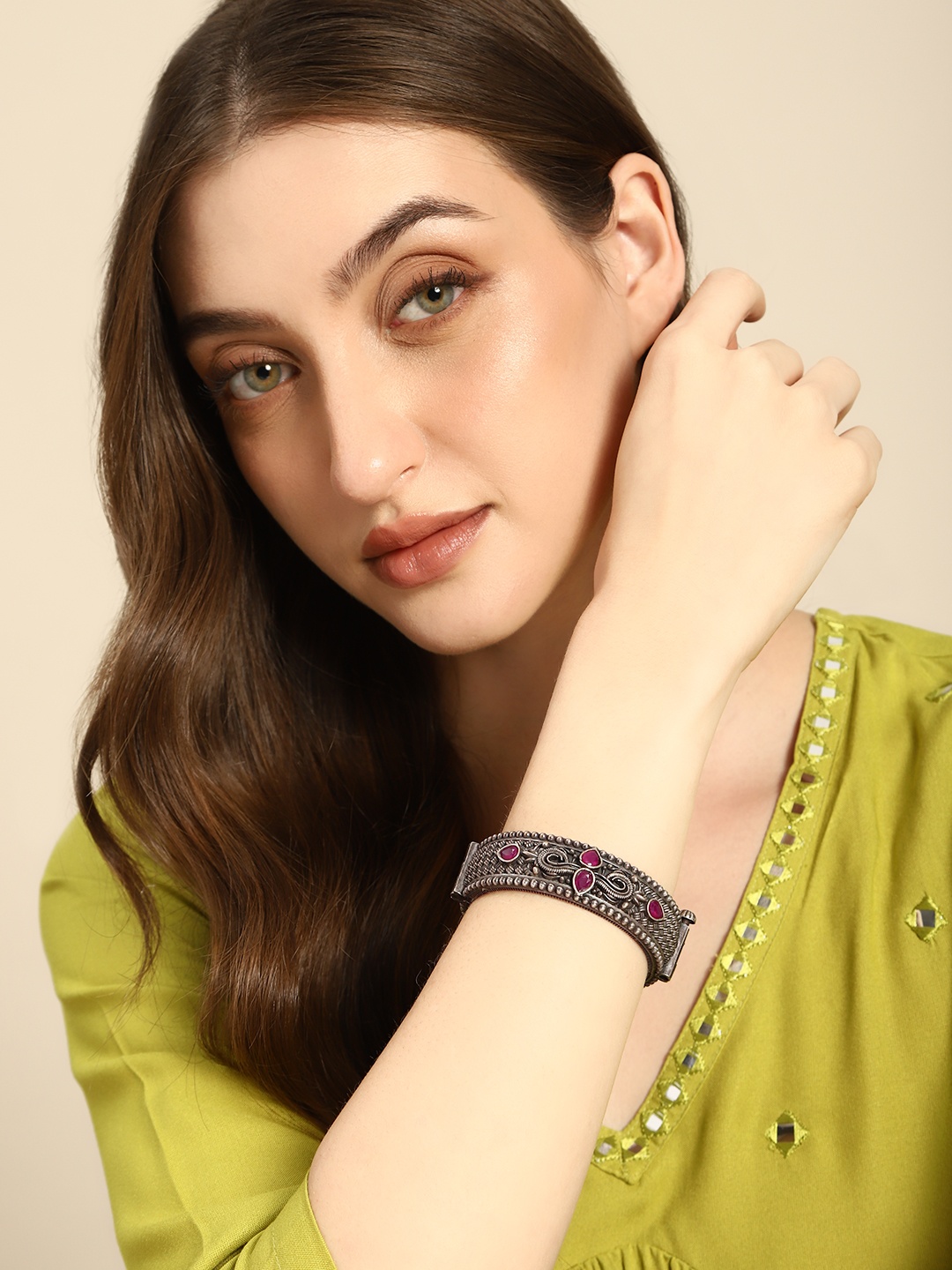 

Anouk Women Silver-Plated Bangle-Style Bracelet