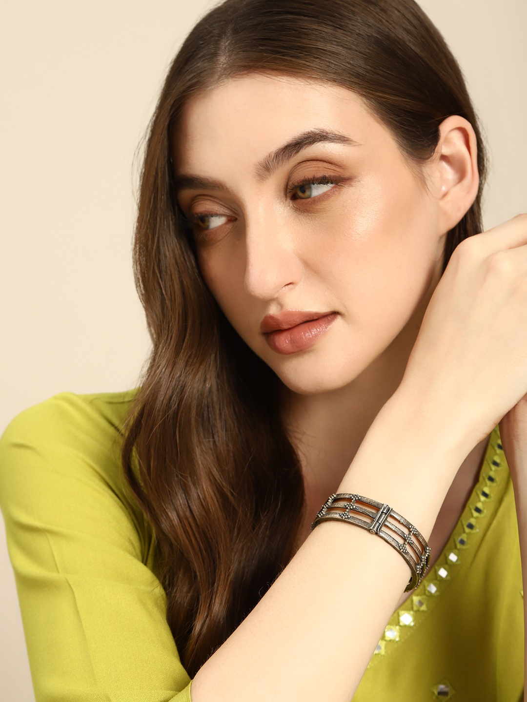 

Anouk Women Silver-Plated Bangle-Style Bracelet