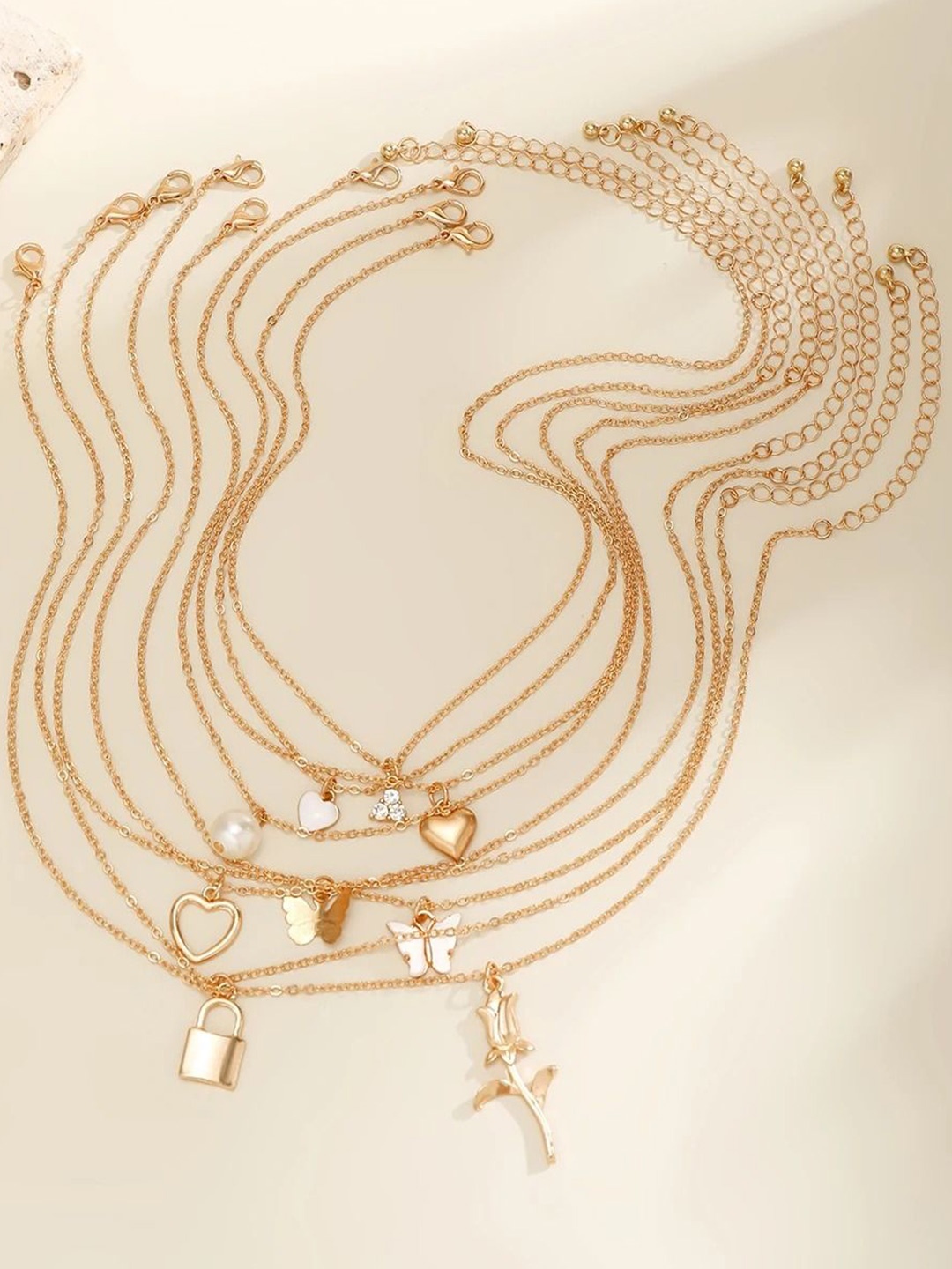 

Jewels Galaxy Set Of 9 Gold-Plated Necklaces