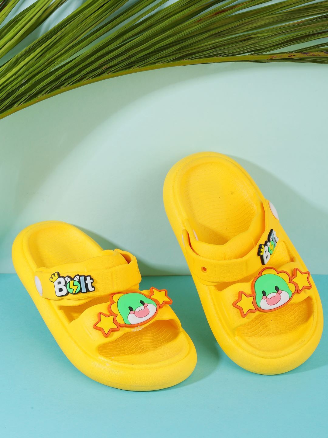 

PASSION PETALS Unisex Kids Animal Embossed Flip Flops, Yellow