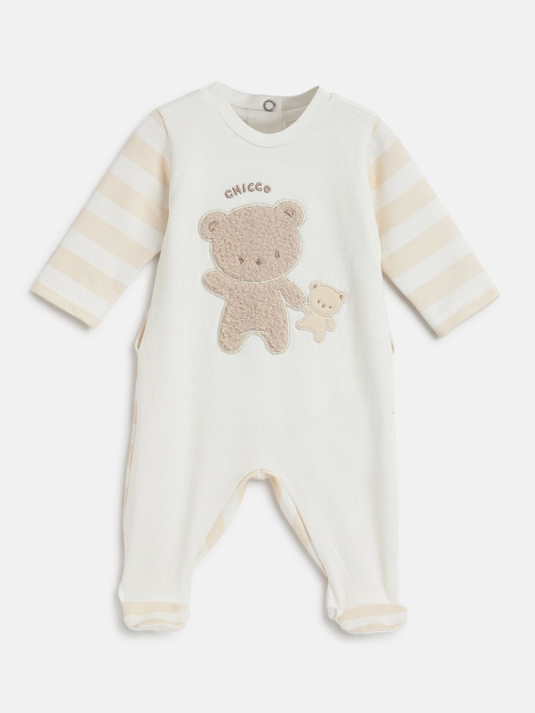 

Chicco Kids Cotton Embroidered Sleepsuit, White