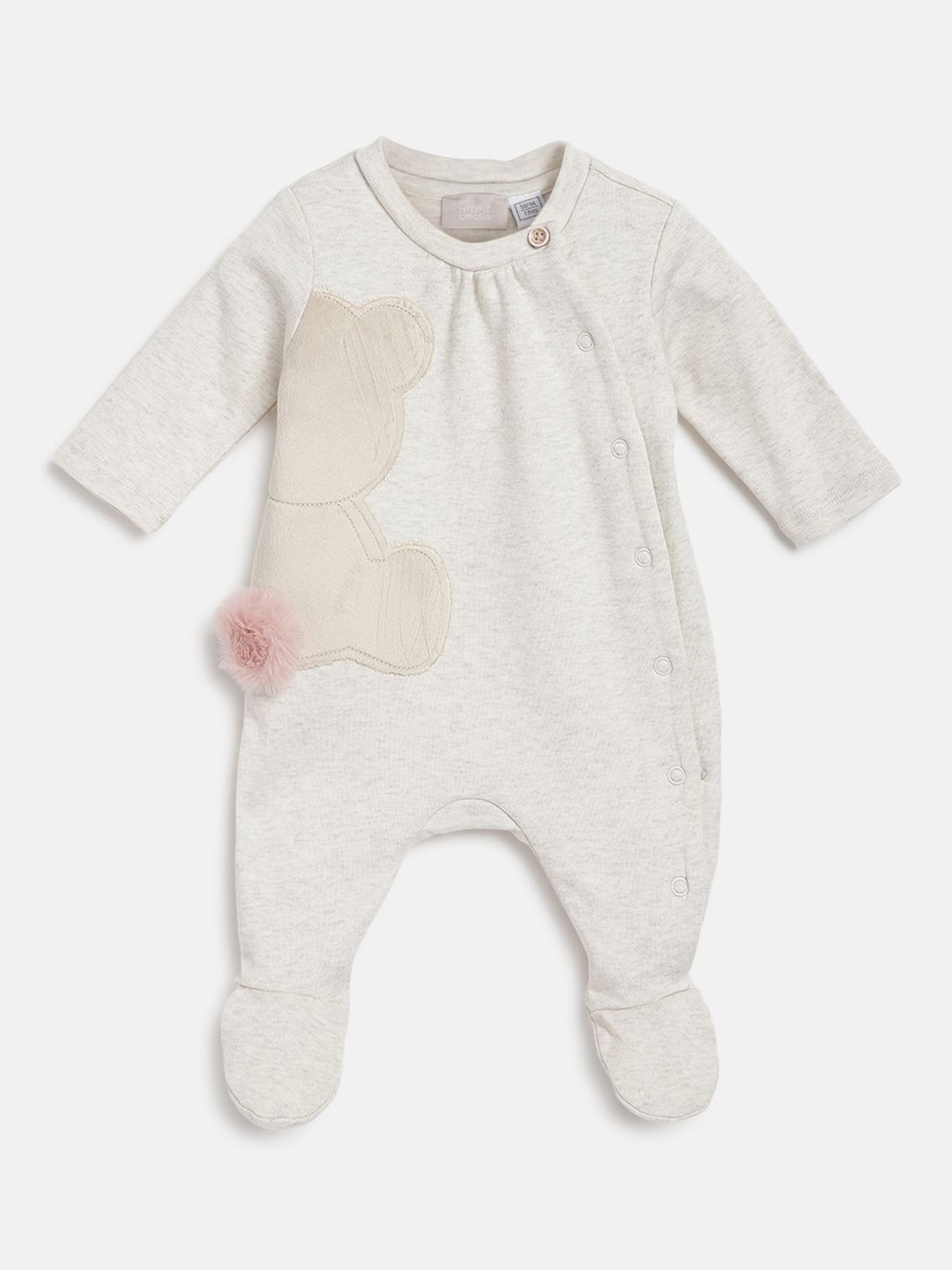

Chicco Girls Embroidered Sleepsuit, Beige