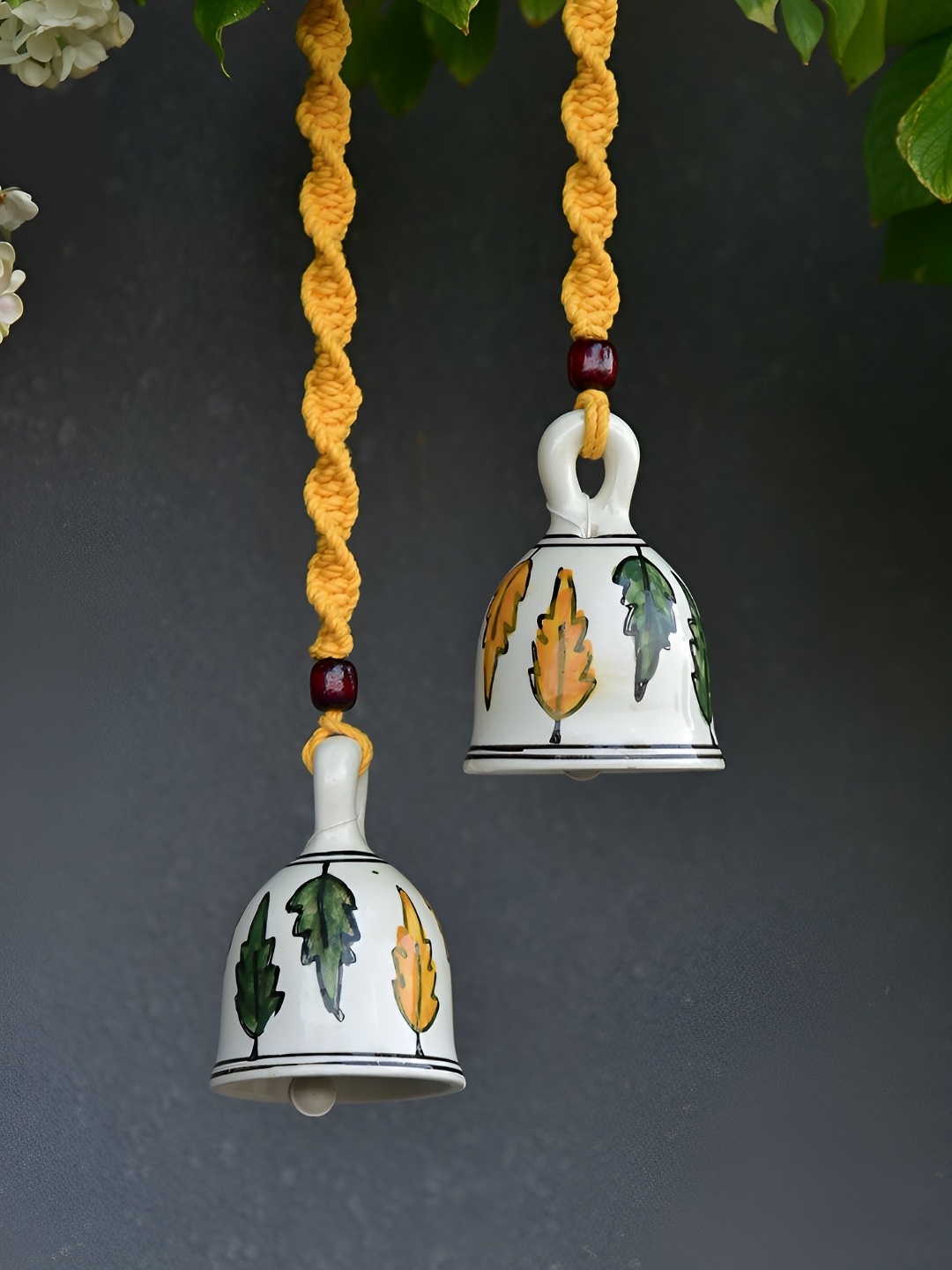 

Gathari White & Yellow 2 Pieces Bell Shaped Wall Hanging