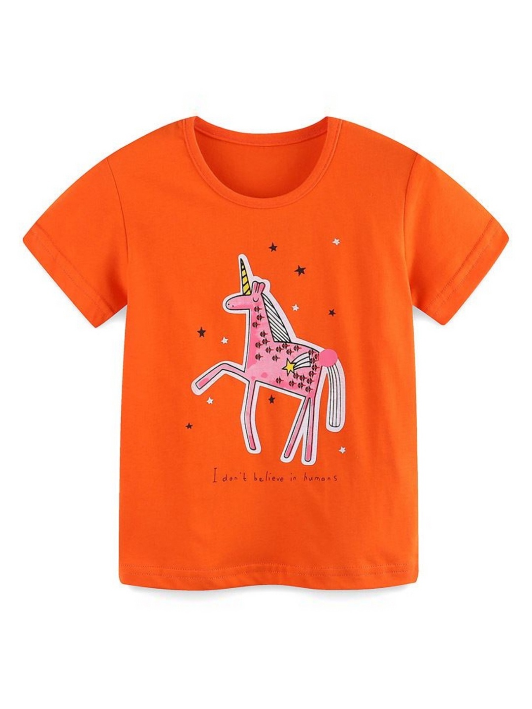 

StyleCast Girls Graphic Printed Round Neck T-shirt, Orange