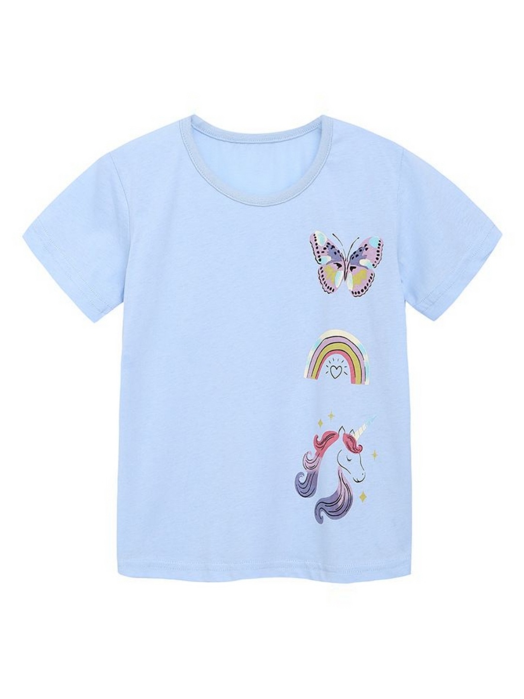 

StyleCast Girls Graphic Printed Round Neck T-shirt, Blue