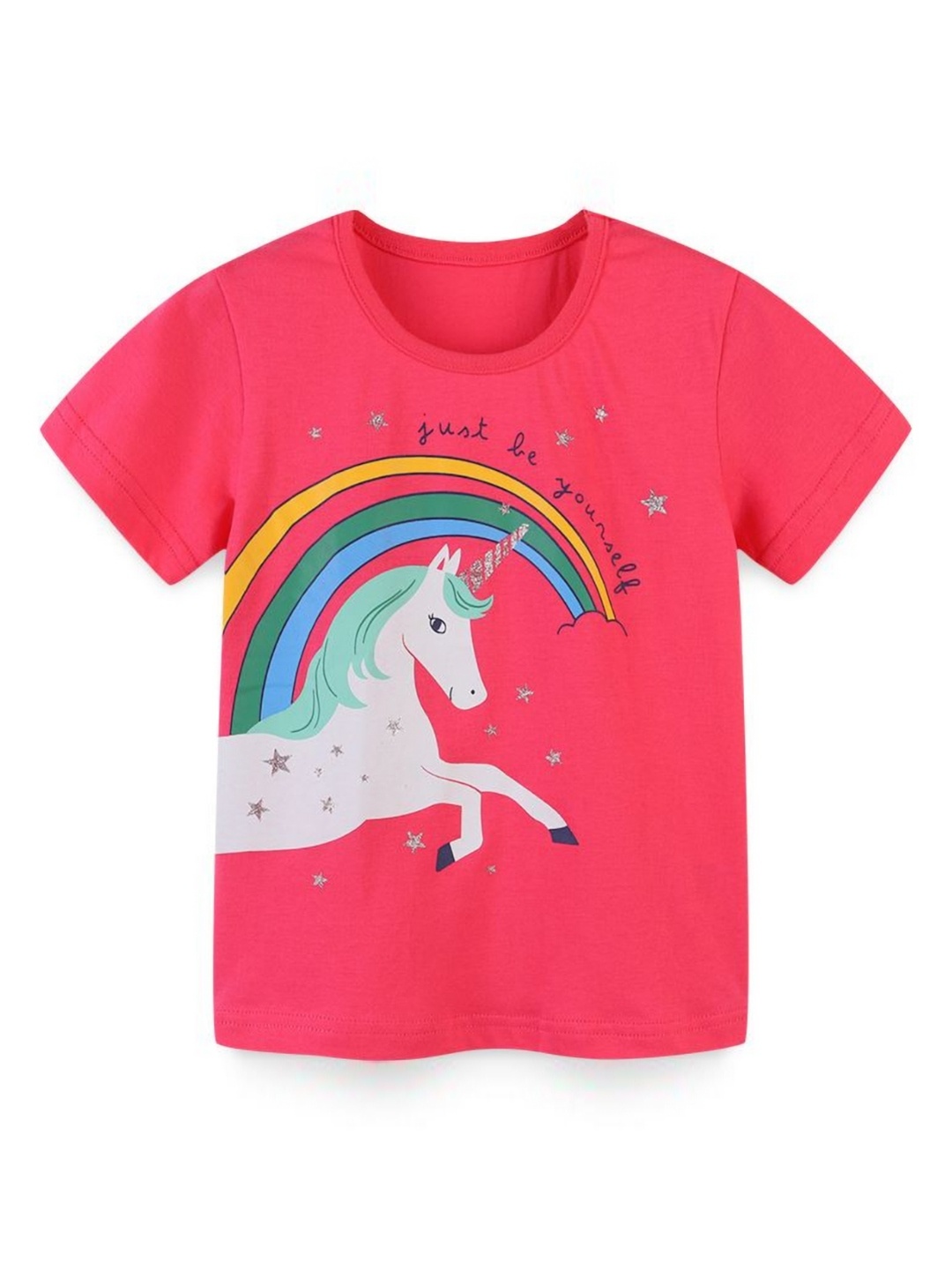 

StyleCast Girls Graphic Printed Round Neck Cotton T-shirt, Pink